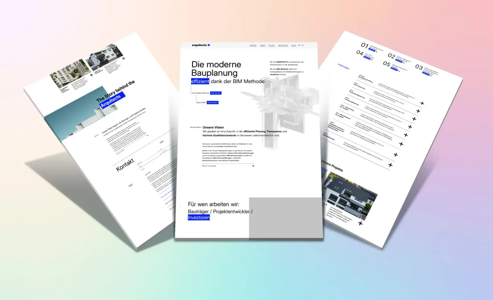 Mockup der Arquitects-Website