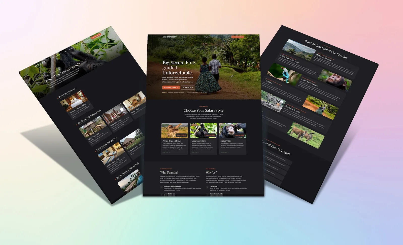 Mockup der NRSU-Safaris-Website