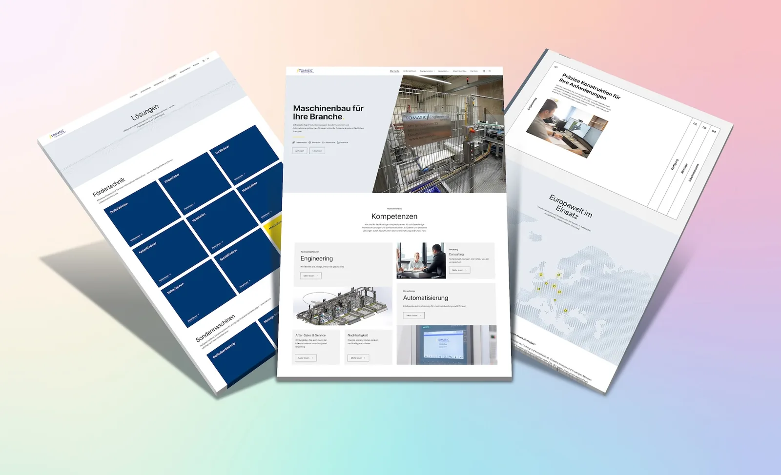 Mockup der Tomasic-Engineering-Website