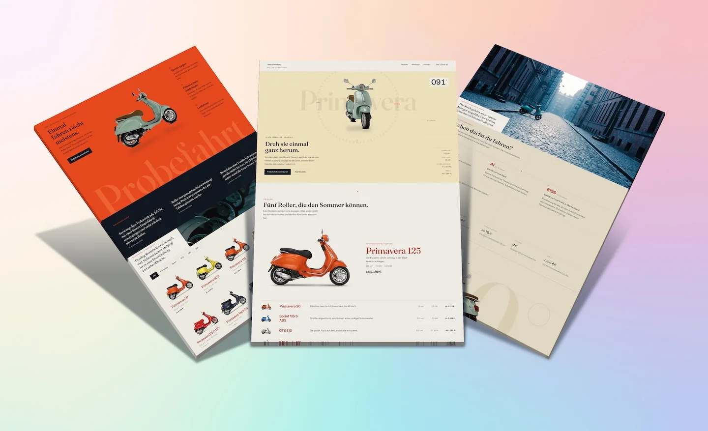 Mockup der Vespa-Hamburg-Website